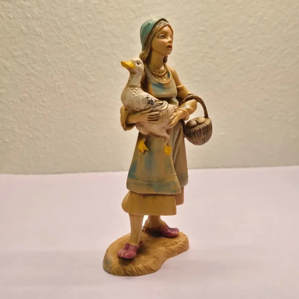 Vintage Fontanini Italy 110 Deborah Woman with Goose Girl Figurine Nativity 5
